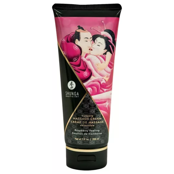 Shunga - massagecreme - hindbærduft - 200ml