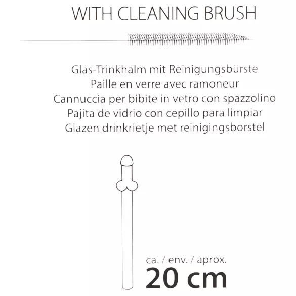 Straw Willy - penisdrikkesugerør - gennemsigtig plast - 4 stk