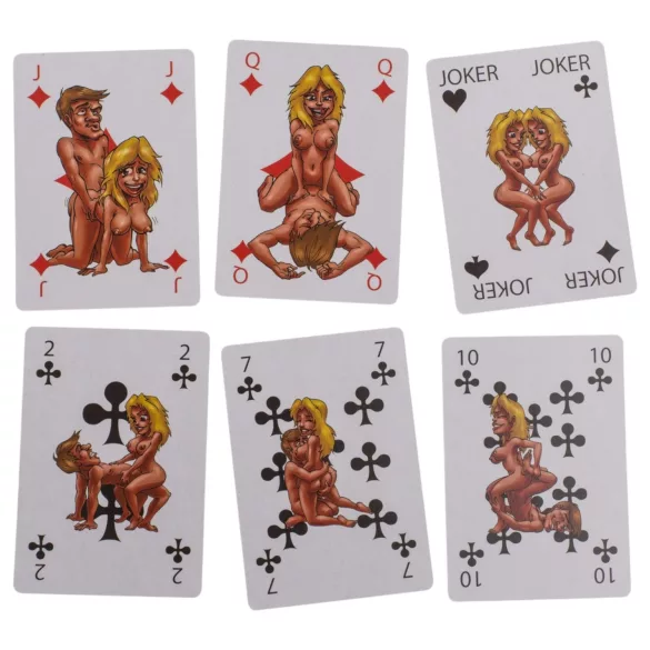 Kama Sutra - erotisk spillekort - sjove motiver - 54 stk