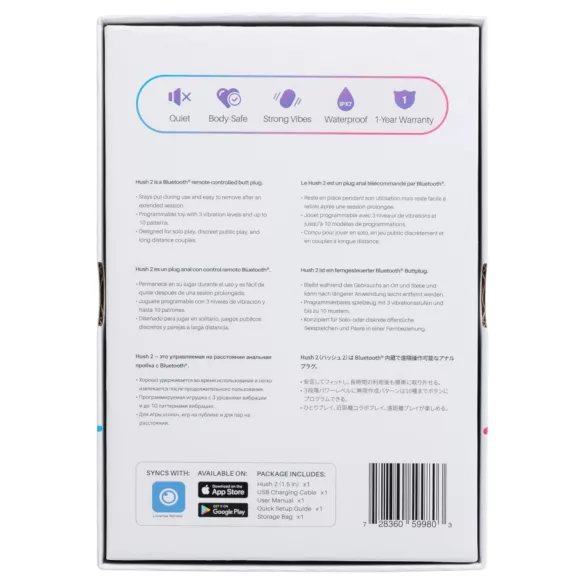 Lovense Hush 2 S - App-styret analvibrator (38 mm, sort)