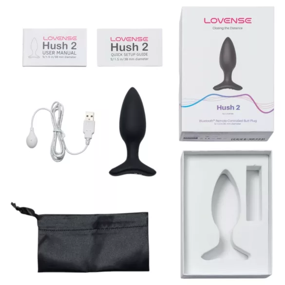 Lovense Hush 2 S - App-styret analvibrator (38 mm, sort)