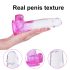 Sunfo - sugekop dildo med tekstur - 22 cm (gennemsigtig-lilla)