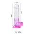 Sunfo - dildo med sugekop og testikler - 22cm - gennemsigtig lilla