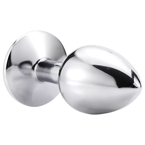 Sunfo - metal analplug - lilla sten - sølv