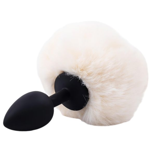 Sunfo - anal plug med kaninhale (sort-hvid)