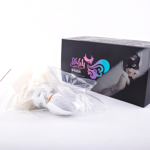 Sunfo - analplug med kaninhale - sort/hvid