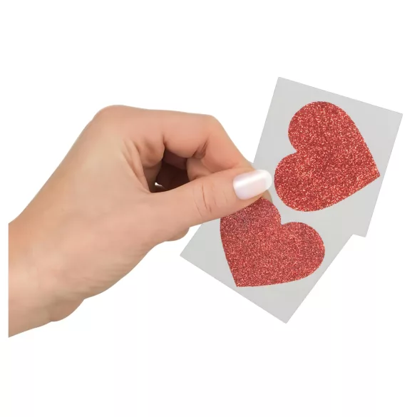 Cottelli - Skinnende brystvorteklistermærker - hjerte