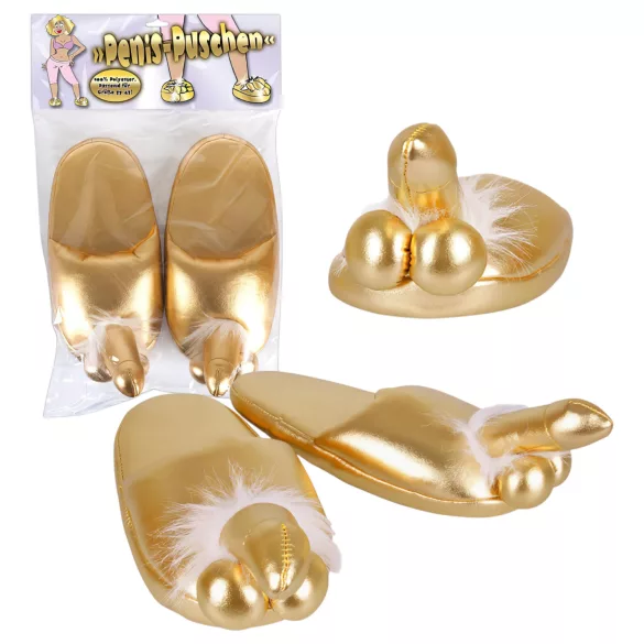 Penis-tøfler (guld)