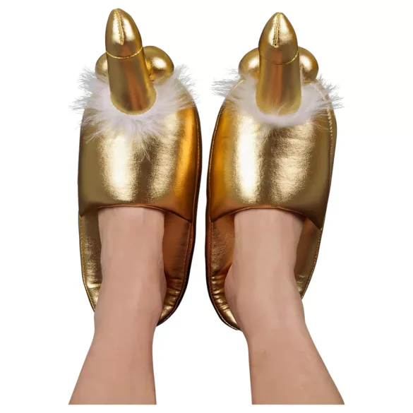 Penis-tøfler (guld)