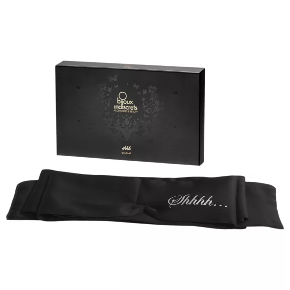 Bijoux Indiscrets Shhh Blindfold - premium satin bondage-tørklæde (sort)
