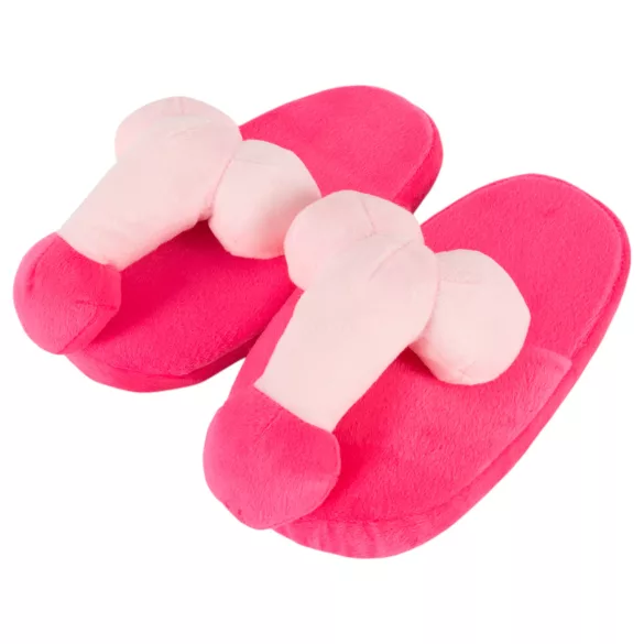 Plys - hjemmesko - penisformet - rosa