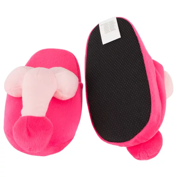 Plys - hjemmesko - penisformet - rosa