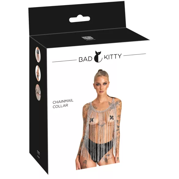 Bad Kitty - kædehalsbånd og bælte (sølv)