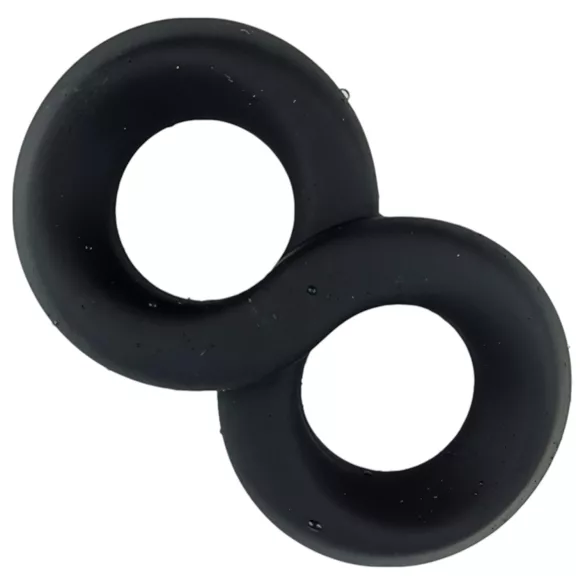 Pulselock Taur - dobbelt penis- og testikelring (sort) - 20 mm