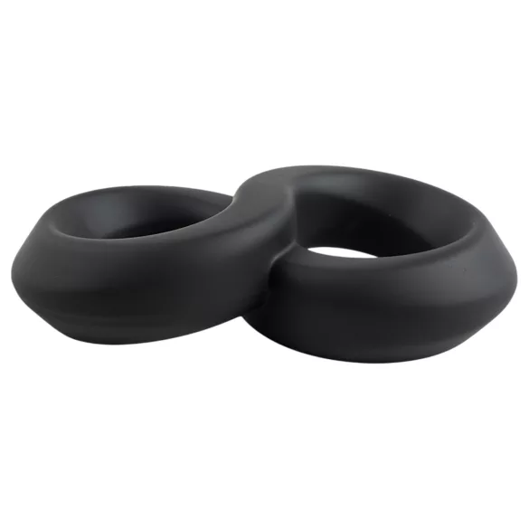 Pulselock Taur - dobbelt penis- og testikelring (sort) - 20 mm
