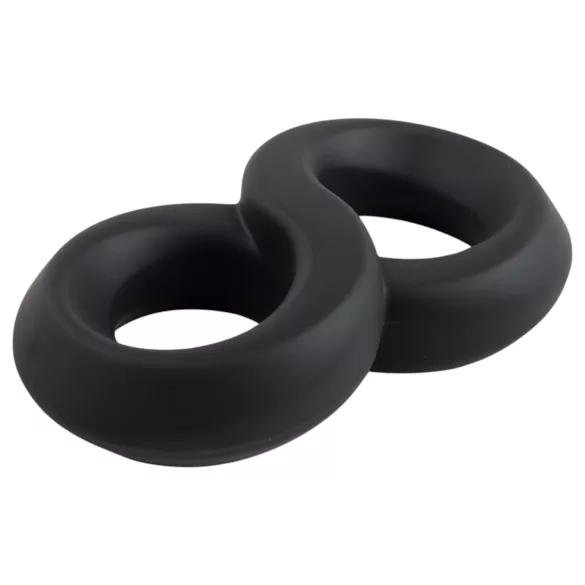 Pulselock Taur - dobbelt penis- og testikelring (sort) - 20 mm