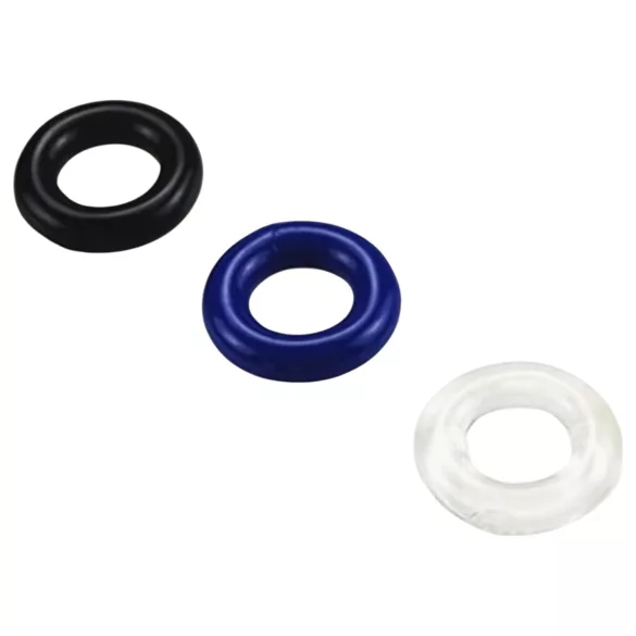 Pulselock Cirkl - TPE-penisringsæt, 3 stk. (sort)