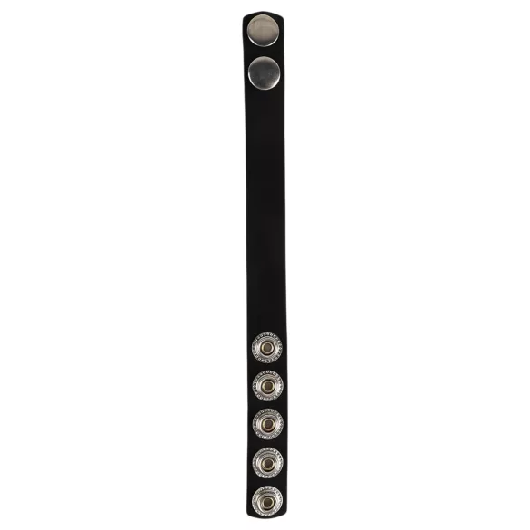 Pulselock Forge - justerbar silikone penisring med trykknap (sort) - 228 mm