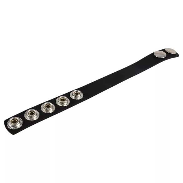 Pulselock Forge - justerbar silikone penisring med trykknap (sort) - 228 mm