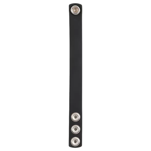 Pulselock Forge - justerbar silikone penisring med trykknapper (sort) - 200 mm