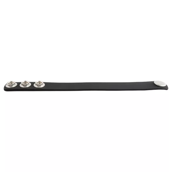 Pulselock Forge - justerbar silikone penisring med trykknapper (sort) - 200 mm