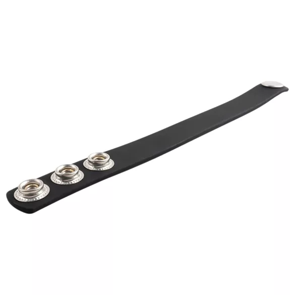 Pulselock Forge - justerbar silikone penisring med trykknapper (sort) - 200 mm