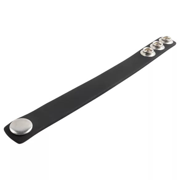 Pulselock Forge - justerbar silikone penisring med trykknapper (sort) - 200 mm