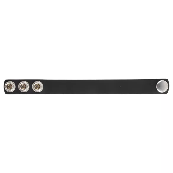 Pulselock Forge - justerbar silikone penisring med trykknapper (sort) - 200 mm