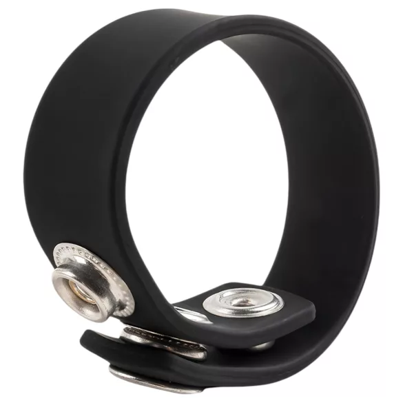 Pulselock Forge - justerbar silikone penisring med trykknapper (sort) - 200 mm