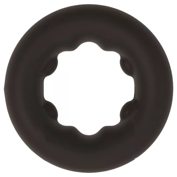 Pulselock Cocktura - prikket silikone penisring (sort) - 27 mm