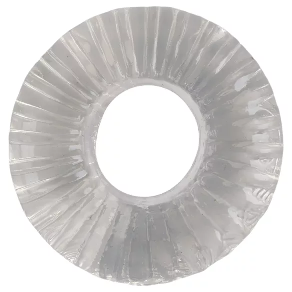 Pulselock Cocktura - ribbet TPE-penisring (gennemsigtig) - 19 mm