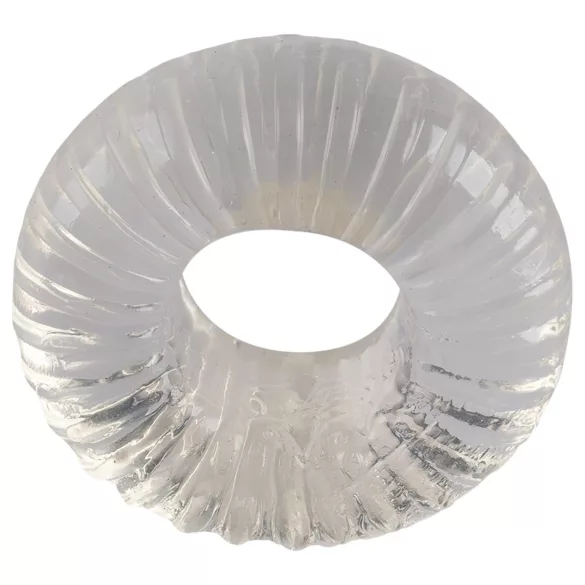 Pulselock Cocktura - ribbet TPE-penisring (gennemsigtig) - 19 mm