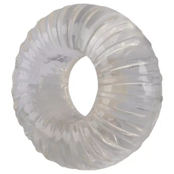 Pulselock Cocktura - ribbet TPE-penisring (gennemsigtig) - 19 mm
