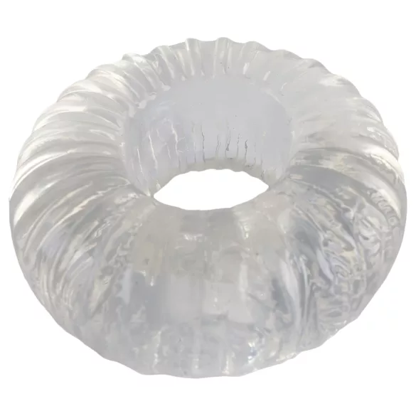 Pulselock Cocktura - ribbet TPE-penisring (gennemsigtig) - 19 mm