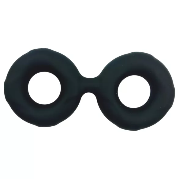 Pulselock Taur - dobbelt penis- og testikelring (sort) - 25 mm