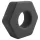 Pulselock Forge - silikone penisring formet som en møtrik (sort) - 22 mm