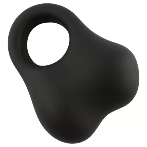 Pulselock Taur - silikone-testikelring med vægtede kugler (sort)