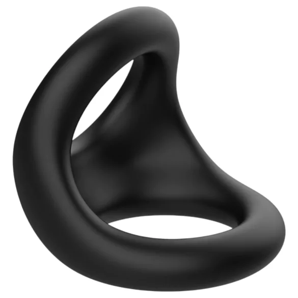 Pulselock Taur - konturformet penis- og pungring (sort)