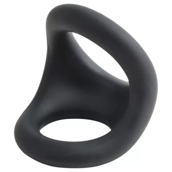Pulselock Taur - konturformet penis- og pungring (sort)