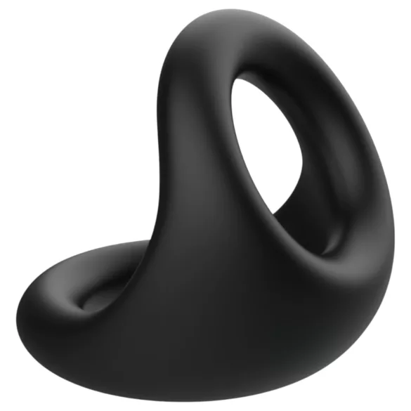 Pulselock Taur - konturformet penis- og pungring (sort)