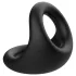 Pulselock Taur - konturformet penis- og pungring (sort)