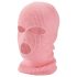 Balaclava - strikket oralsexmaske med 3 åbninger - pink