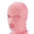 Balaclava - strikket oralsexmaske med 3 åbninger - pink