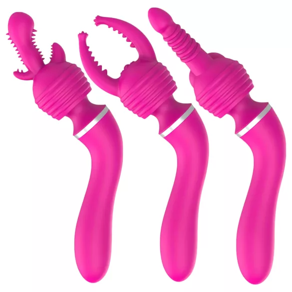 Lonely 2in1 - g-punkt vibrator og massager - 3 hoveder - pink