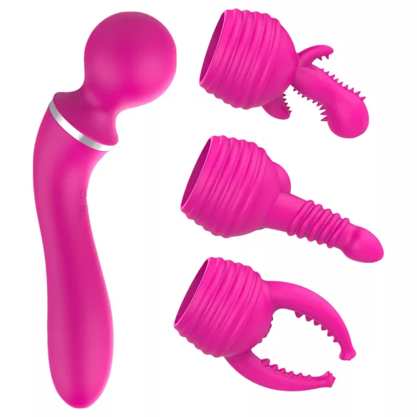 Lonely 2in1 - g-punkt vibrator og massager - 3 hoveder - pink