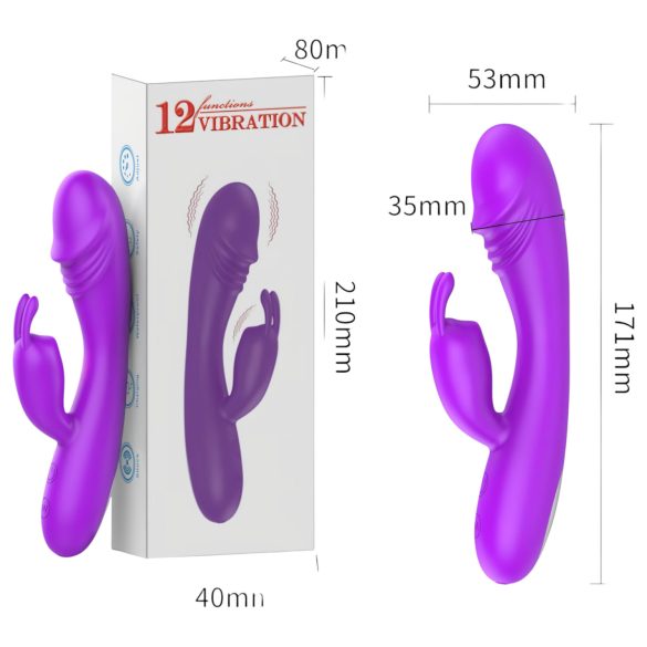 Lonely - vibrator med klitorisstimulator og G-punkt - genopladelig - lilla