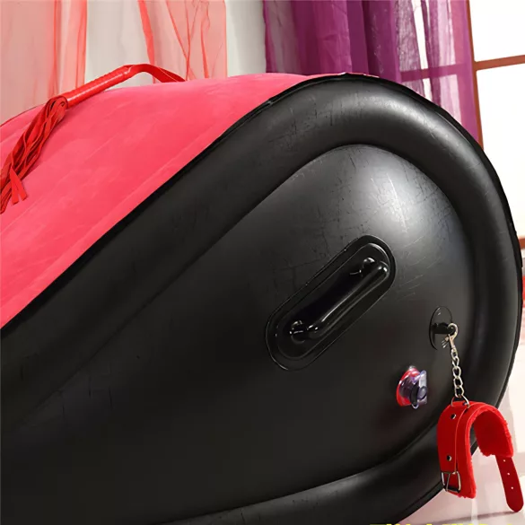 Desirel Magic Pillow - Oppusteligt BDSM-sexmøbel - med håndjern (rød)