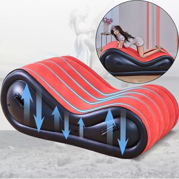 Desirel Magic Pillow - Oppusteligt BDSM-sexmøbel - med håndjern (rød)