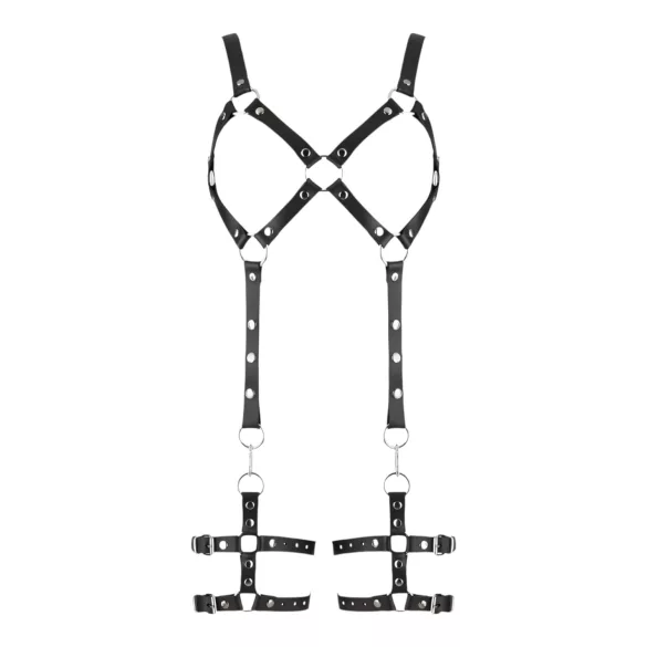ZADO - læder harness body - justerbar - sort
