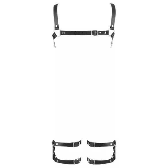 ZADO - læder harness body - justerbar - sort